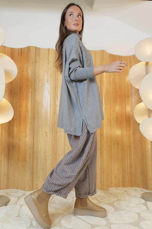 Maggie Cable Blanket Knit Grey Marl